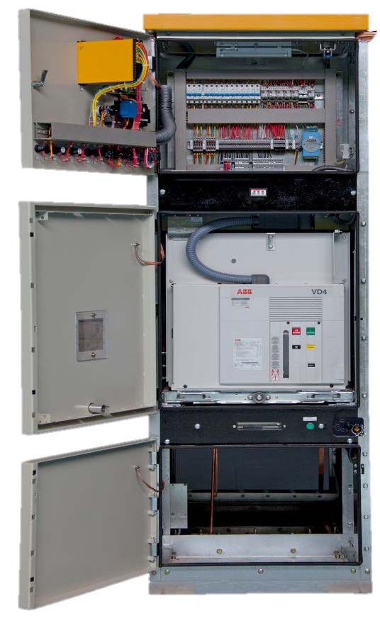 نمای داخلی تابلو برق فشار متوسط کشویی