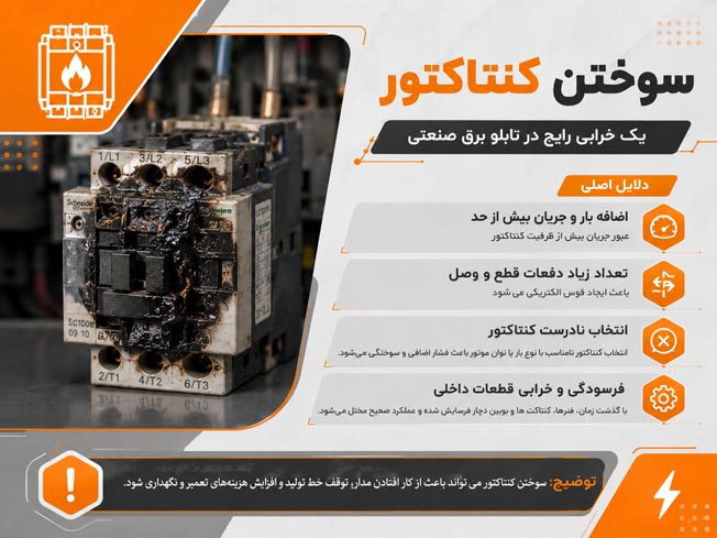 سوختن کنتاکتور در تابلو برق