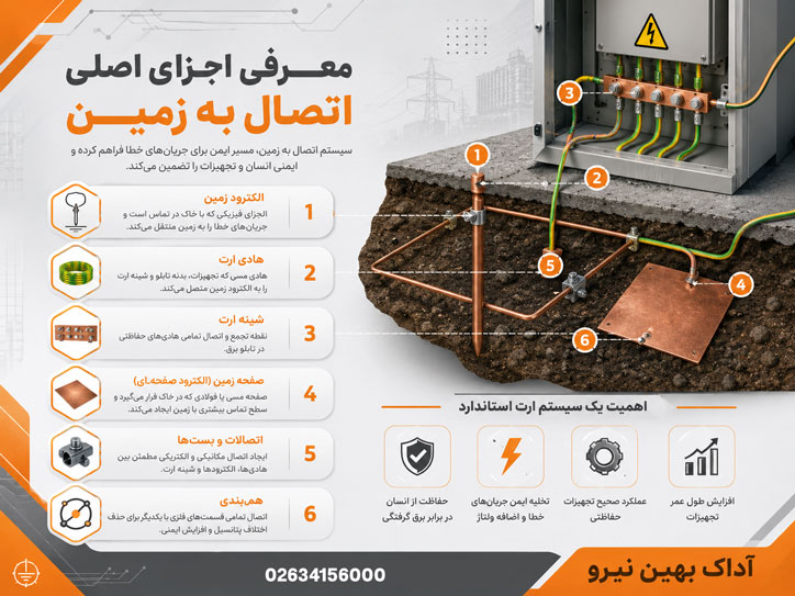 ارتینگ سیستم اتصال به زمین اجزای اصلی