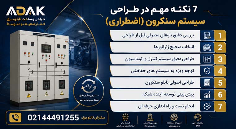 طراحی تابلو سنکرون برق اضطراری
