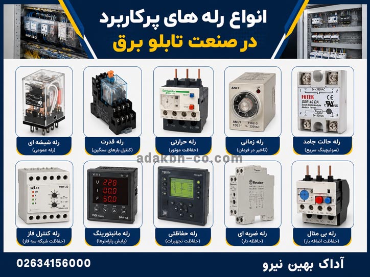 رله های پرکاربرد در صنعت برق